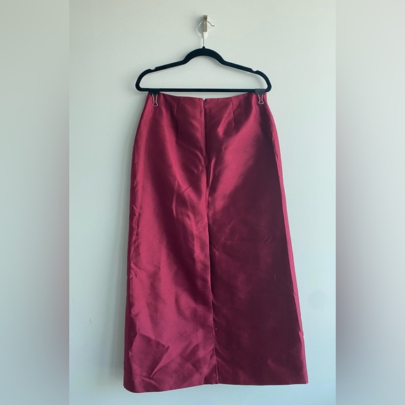 Talbots Burgundy Silk/Wool Blend Skirt - Picture 4 of 6